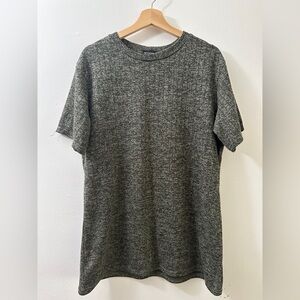 PRETTYLITTLETHING Heather Charcoal Short Sleeve Rib Tunic SIZE SMALL Tee Casual